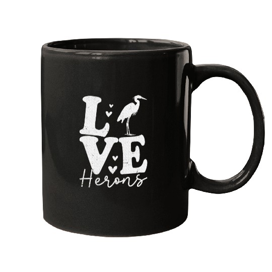 Love Heron Blue Heron Birds Lover Gifts Mugs