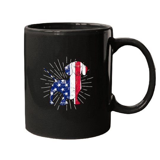 Dachshund 4th Of July US Flag Dog Lovers Patriotic Mugs
