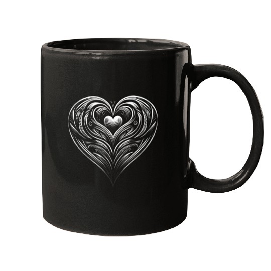 white heart Mugs