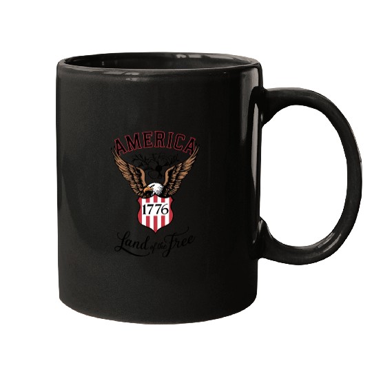 Independence Day Art 4 July Eagle Land of the Free Mugs