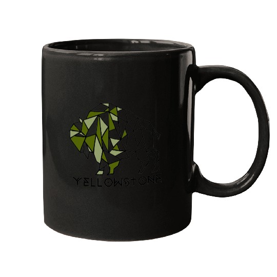 Army Green YStone Bison Design Mugs