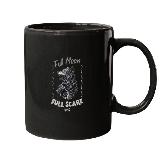 Death Wolf Horror Theme - Intricate Bone Wolf Mugs