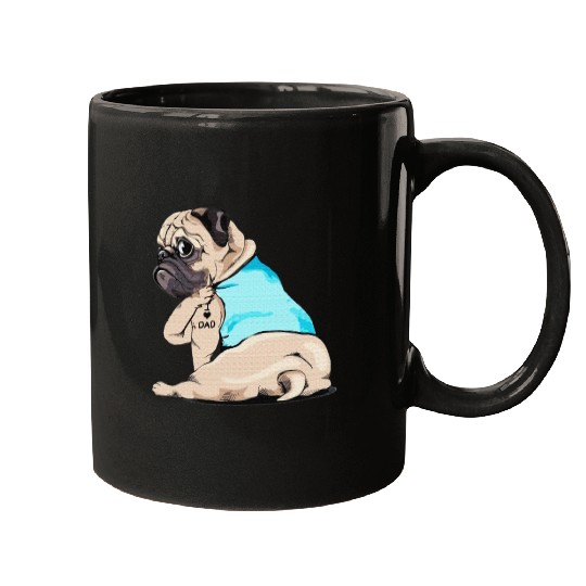PUGS LOVE DAD Mugs