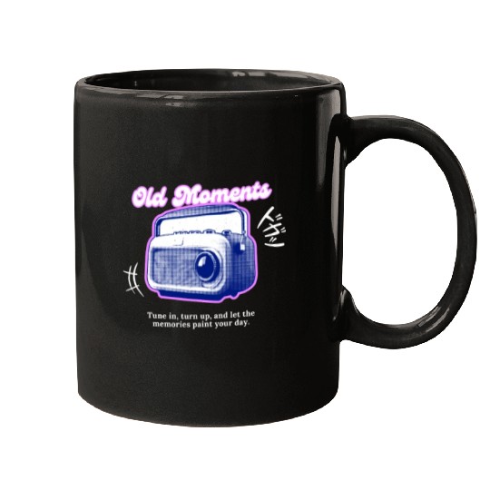 Lilac Black Halftone Radio Portrait Mugs