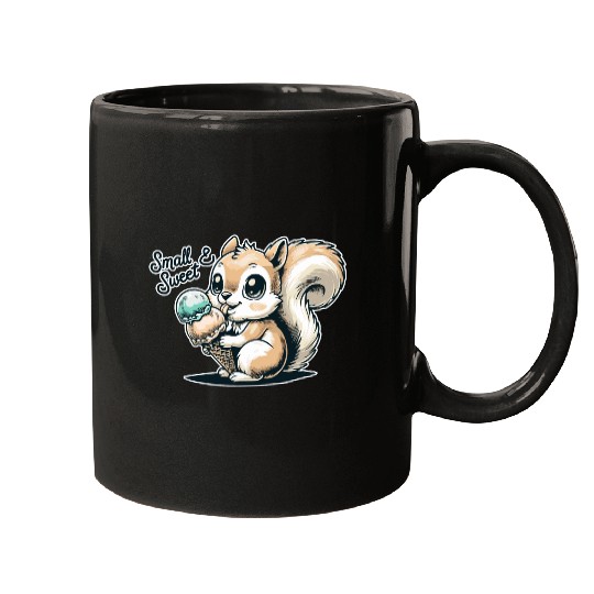 Cute cartoon squirrel with ice cream Mugs
