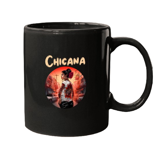 Chicana Lowrider Clothes Mexican American Mugs