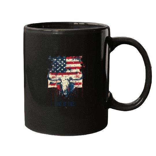 Land of the free because of the brave , 4 July Mugs