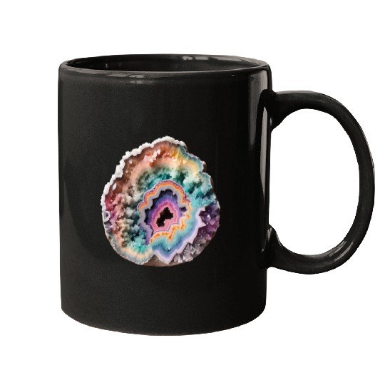 Fantasy Pastel Rainbow Geo Stone Crystal Mugs