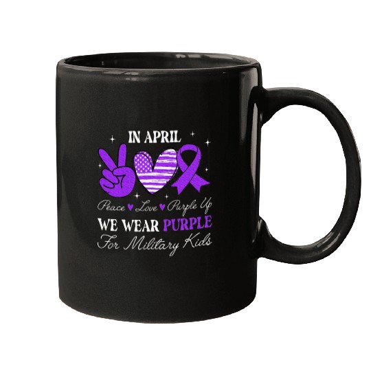Peace Love Purple Up In April We Wear Purple Mugs