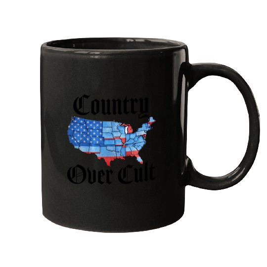 Country Over Cult Black Mugs