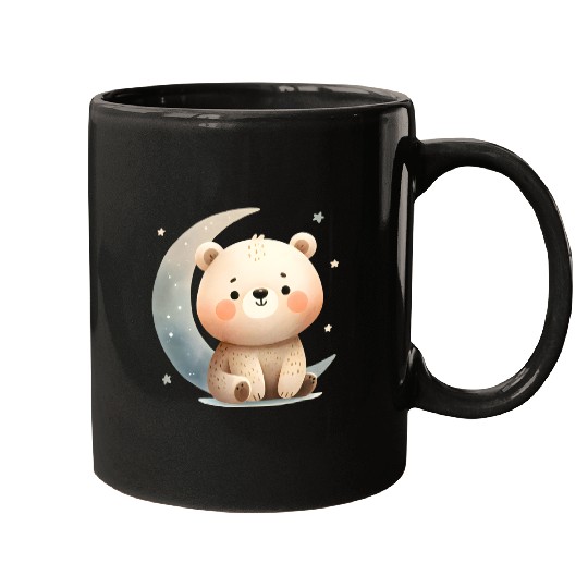 Little bear on the moon Mugs
