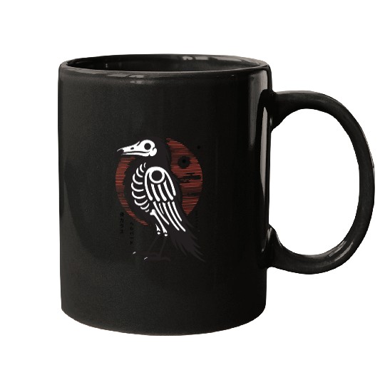 The Bone Raven japanese mystical bird Mugs
