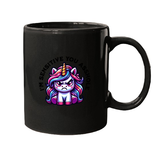 Angry Unicorn Funny Saying Colorful Fun Motif Mugs