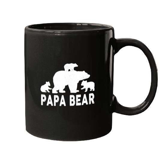 Papa Bear Fathers Day 3 Cubs Kid Mugs