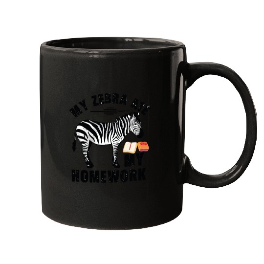 Funny My zebra Ate My Homework Animal Book Lover Mugs
