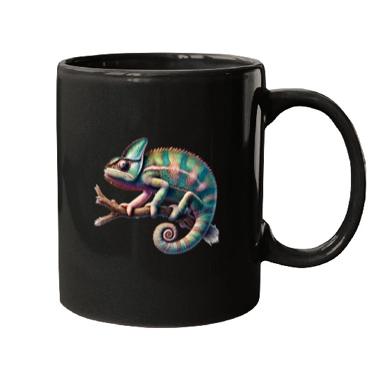 fascinating, lively chameleon motif Mugs