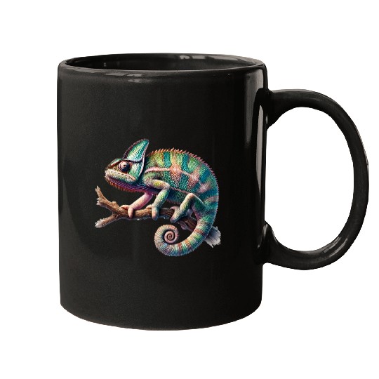 fascinating, lively chameleon motif Mugs