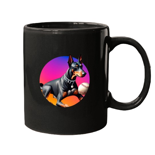 Doberman baseball player Mugs
