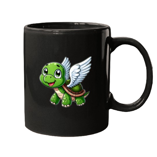 Turtle Angel Wings Halo Farm Farmer Mugs