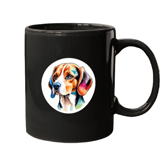Beagle Watercolor Mugs