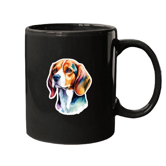 Beagle Watercolor Mugs