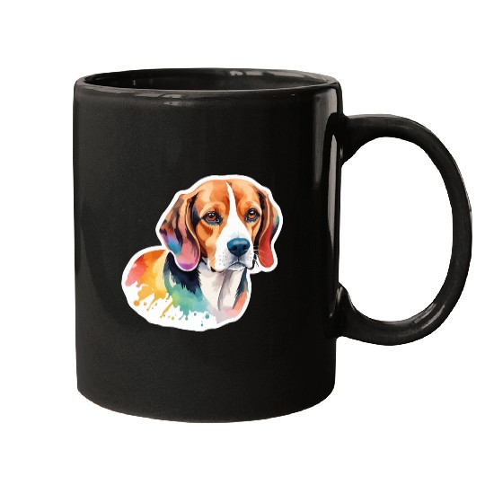 Beagle Watercolor Mugs