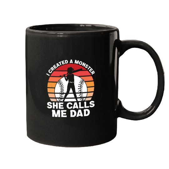 Calls Me Softball Dad Funny Daddy Father's Day Mugs