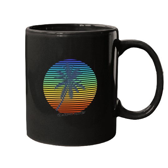 Summer Rainbow Palm Mugs