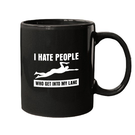Triathlon Grumpy Swimmer Swimming Mugs