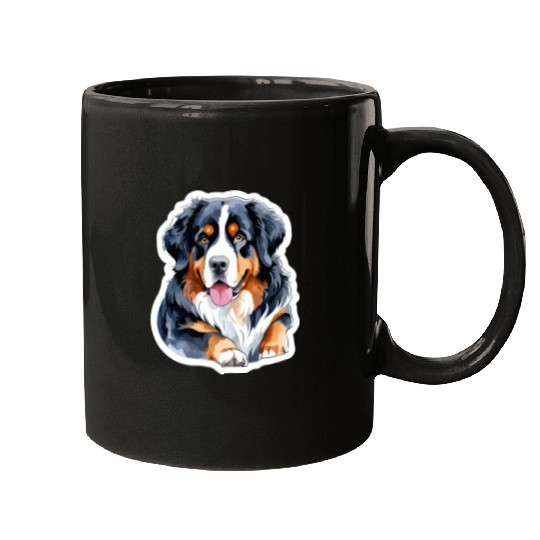 Bernese Mountain Dog Watercolor Mugs
