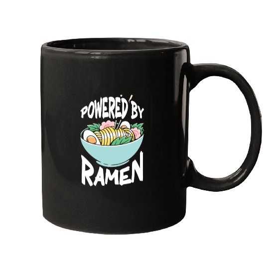 Powered By Ramen Anime Japanese Soup Cup Noodle Mugs