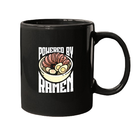 Powered By Ramen Anime Japanese Soup Cup Noodle Mugs