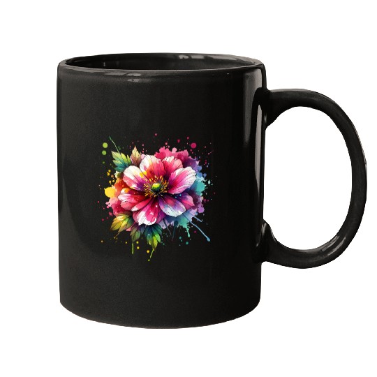 Colorful abstract flower blossom Mugs