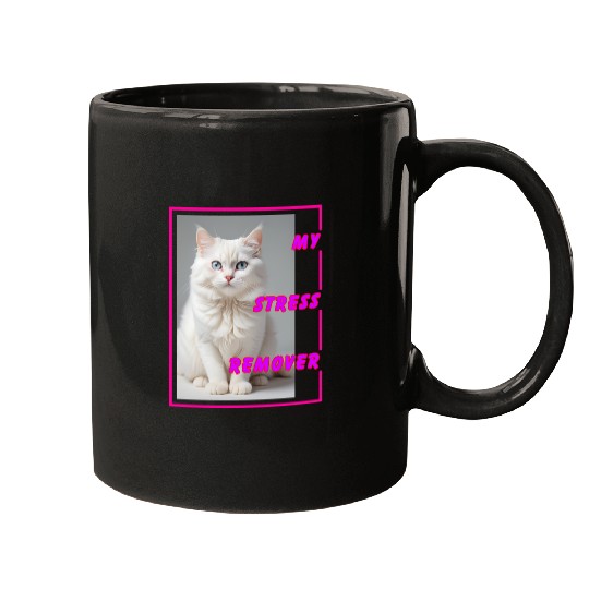 White cat design Mugs