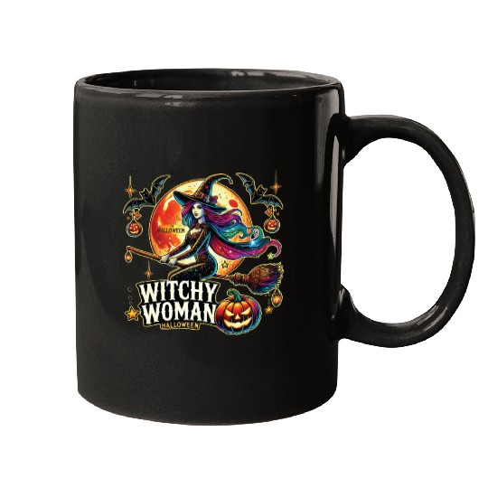 Couple Halloween Husband Witchy Woman Halloween Mugs