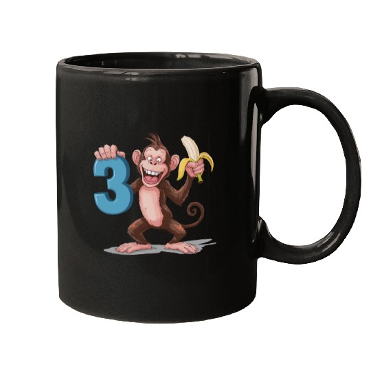 3rd Birthday Monkey Mugs