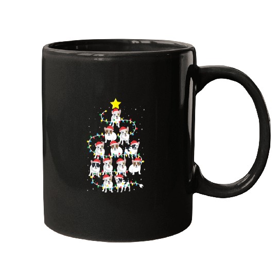 English Bulldog Christmas Tree Dog Santa Claus Mugs