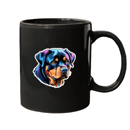 Rottweiler Watercolor Mugs