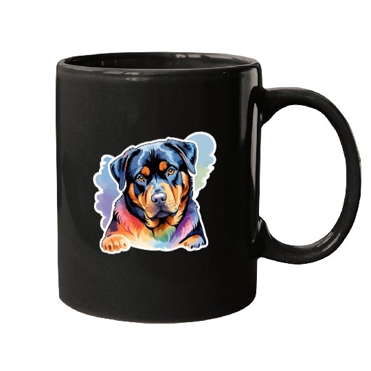 Rottweiler Watercolor Mugs