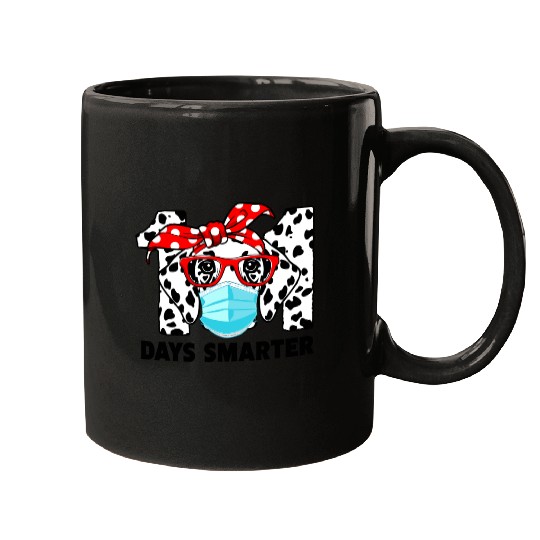 101 Days Smarter Dalmatian Dog Face Mask 100th Mugs