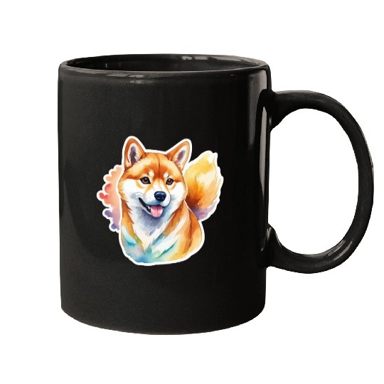 Shiba Inu Watercolor Mugs