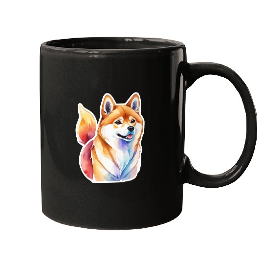 Shiba Inu Watercolor Mugs