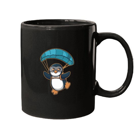 Skydiving Penguin Adventure Mugs