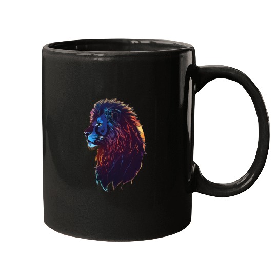 Majestic Minimalist Lion Emblem Mugs