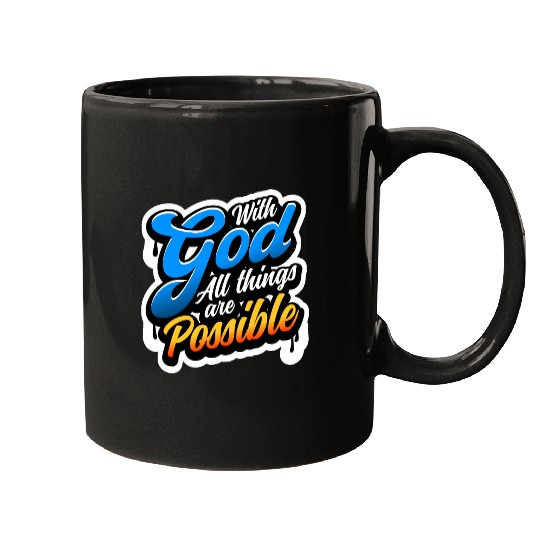 WITH GOD with out spray effect Mugs