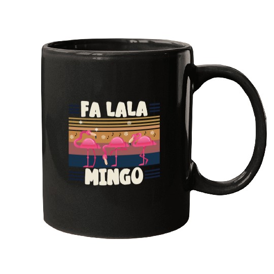 Candy Cane Flamingoes Fa La La MINGO Flamingo Mugs
