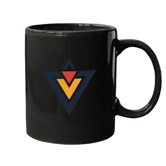 Triangles Design 3 Color Vector Mugs
