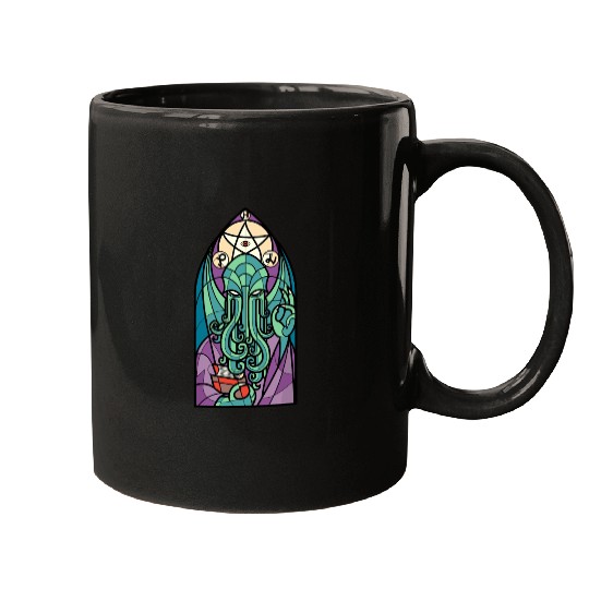 Cthulhu Church Stained Glass Cosmic Horror Funny Mugs