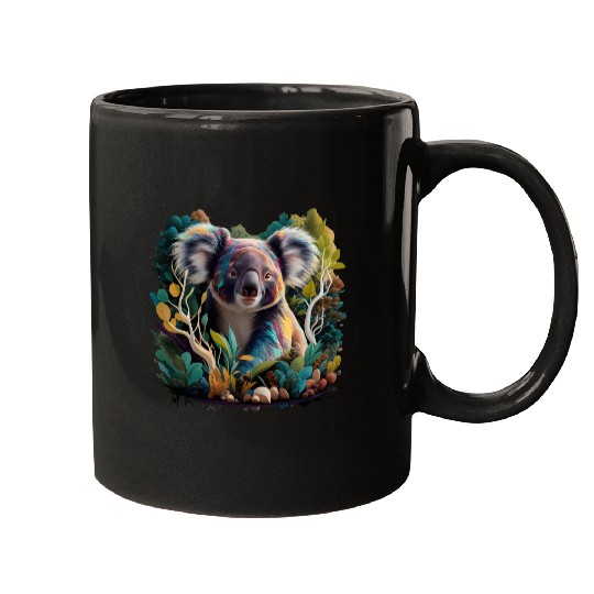 Colorful Koala in the forest Mugs