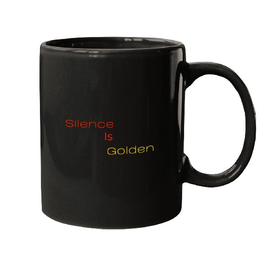 Silence Is Golden Red Mugs